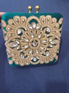 Elegant Embellished Velvet Clutch