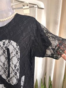 Imported Black Lace Tshirt dress