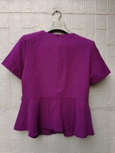 New with tag Elegant Purple Peplum Top
