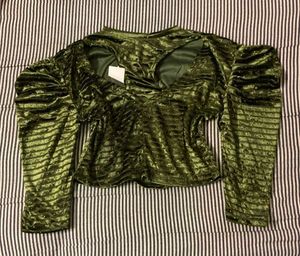 Stylish Velvet Puff Sleeve Top