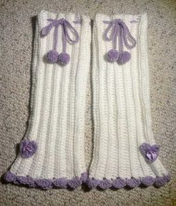 Cozy Knit Leg Warmers with Pom Poms