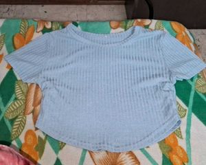 Blue Cropped Corset Top