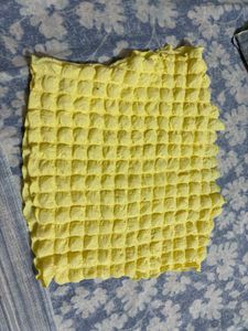 Sunny Yellow Textured Crop Top
