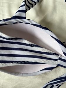 Striped Halter Bikini Top