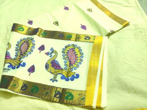 Elegant Peacock Embroidered Saree