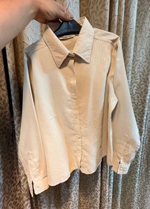 Chic Beige Button-Up Shirt