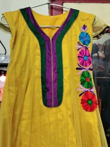 Yellow Embroidered Kurta