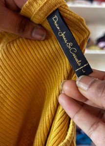 Ribbed Mustard Yellow Long Sleeve Top
