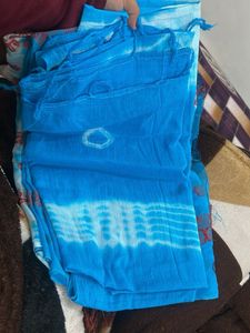 Blue Embroidered Dress Material