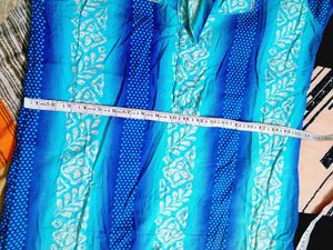 Blue Striped Cotton Maxi