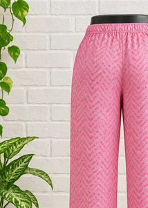 Pink Chevron Print Palazzo Pants