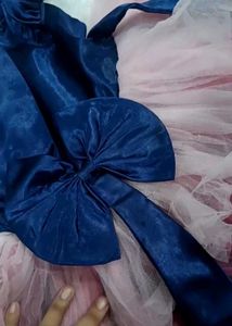 Stunning Navy &amp; Pink Layered  frock