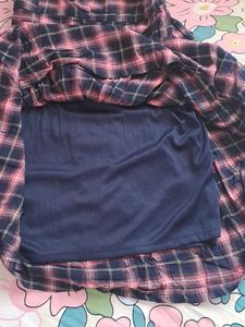 Plaid Pleated Midi Skirt