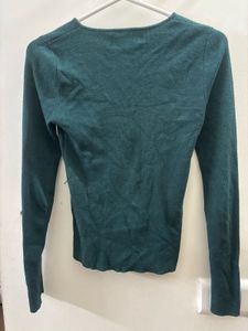 Forever 21 Women's Lace-Up V-Neck Long Sleeve Top