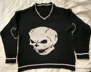 Black Skull Knit Sweater