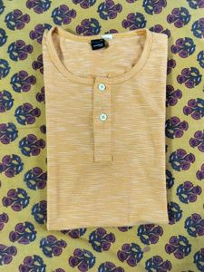 Men's Yellow Henley T-Shirt 💛👕