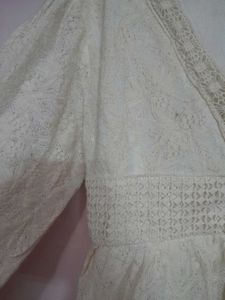 Off-white All-over Lace Vintage Summer Dres
