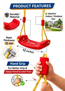 Kids Swing Seat Red, Age three to ten Year