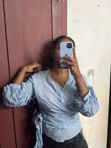 Striped Wrap Top