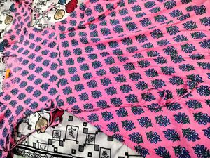 Gerua Pink💗 Printed Fit &amp; Flare anarkali kurta