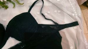 Lace Trimmed Bra and Panty Set