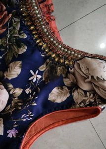 Stunning Floral Print Ethnic Gown