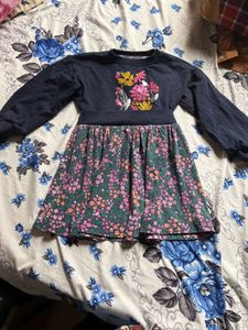 Floral Print Dress with Embroidery