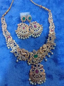 Stunning Gold Plated Indian Jewelry Set