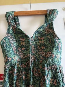 Green Floral Print Summer Dress