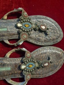 Beaded Flat Sandals