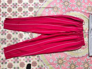 combo of Stylish pink Striped pant and sleevless t