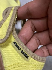 Yellow Canvas Mary Jane Shoes
