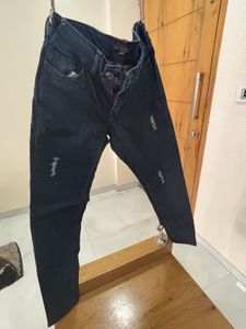 Stylish Ripped Blue Denim Jeans