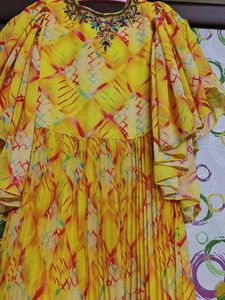 Vibrant Yellow Embellished Ethnic Gown