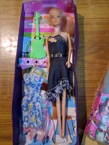 Cute Rubber Barbie Doll Set