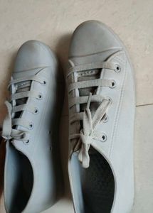 Light Gray Lace-Up Sneakers