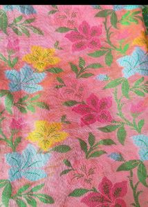Floral chanderi silk suit