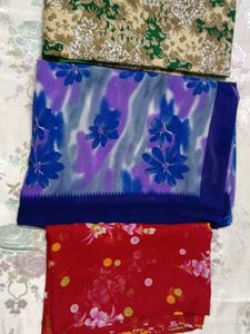 Vibrant Red Floral Saree