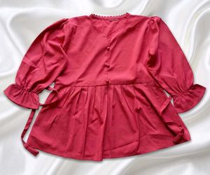 🌸Chic Pink Peplum Top🌸