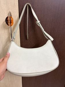 Mango Sea Green Baguette Shoulder Bag