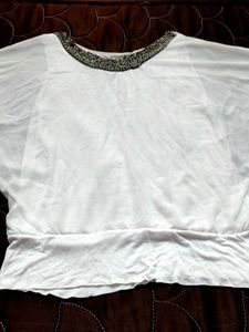 White Beaded Top