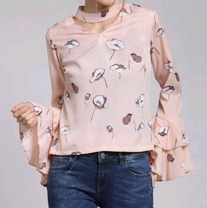Chic Floral Bell Sleeve Top