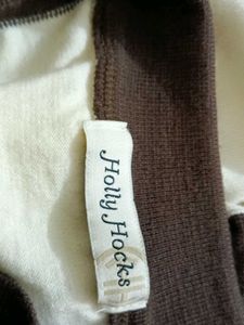 Retro Brown &amp; Cream Polo Knit Top