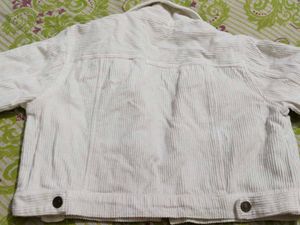 White Corduroy Cropped Jacket