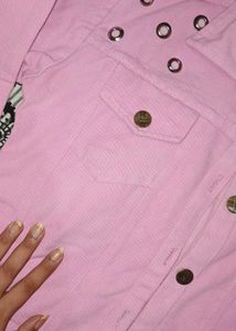 Stylish Pink Denim Jacket