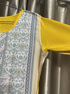 Stylish Yellow Printed Kurta