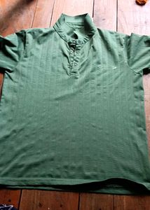 Green Striped Polo Shirt