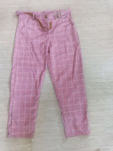 Pink Plaid Pants NO BELT