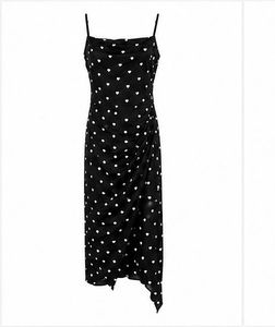 Black Heart Print Midi Dress
