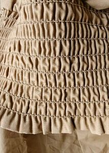 Tan Skirt with Smocked Waist